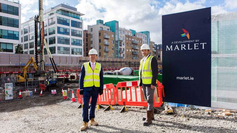 Pat Connolly, project manager for BAM Ireland and Brian Coppinger, head of development at Marlet, at the Lime Street site.