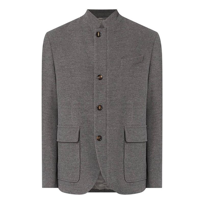 Eleventy grey wool jacket, €1345; available at Brown Thomas
