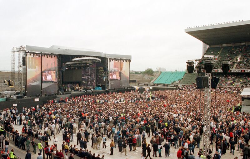 Oasis in concert in July 2000 at Lansdowne Road. Photograph: Collins Photos