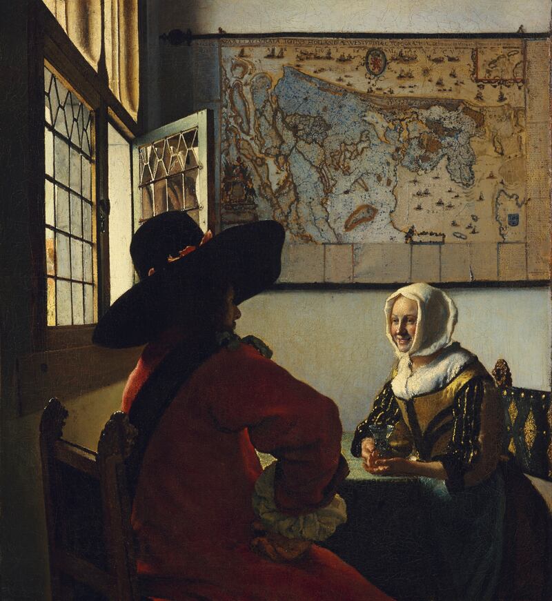 Officer and Laughing Girl, Vermeer, 1657-58, oil on canvas. 