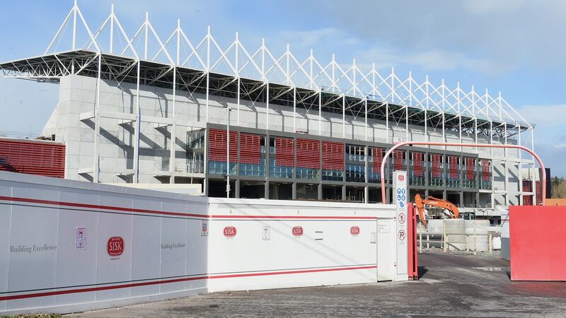 View of the rear of the main stand at Páirc Uí Chaoimh from Monahan Road, Ballintemple, Cork. Photograph:  Larry Cummins/Irish Examiner