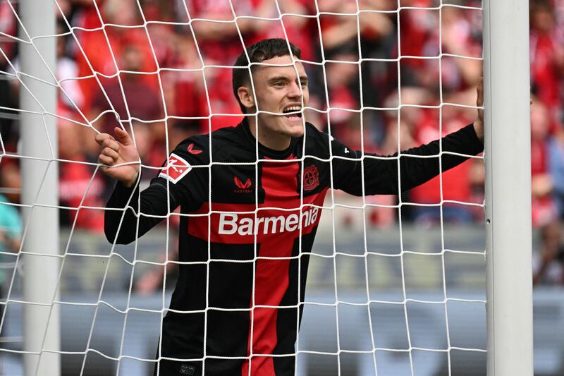 Bayer Leverkusen's German midfielder Florian Wirtz. Photograph: Ina Fassbender/AFP via Getty Images  