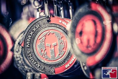 A medal for completing the ultramarathon in Andorra in June, 2022.