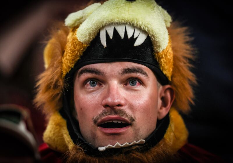 A Lions supporter watches on during the first test in Brisbane. Photograph: Tom Maher/Inpho
