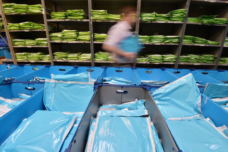 File photograph of Leaving Certificate scripts at the State Examinations Commission headquarters in Athlone.  Photograph: Alan Betson 

