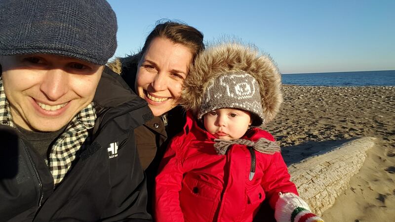 Pat Jordan with his wife Marie and daughter Aoife Rose. “Our little Canadian girl has brought a whole new meaning to our lives. It has also heightened my desire to become a citizen of the country of her birth,” he says.
