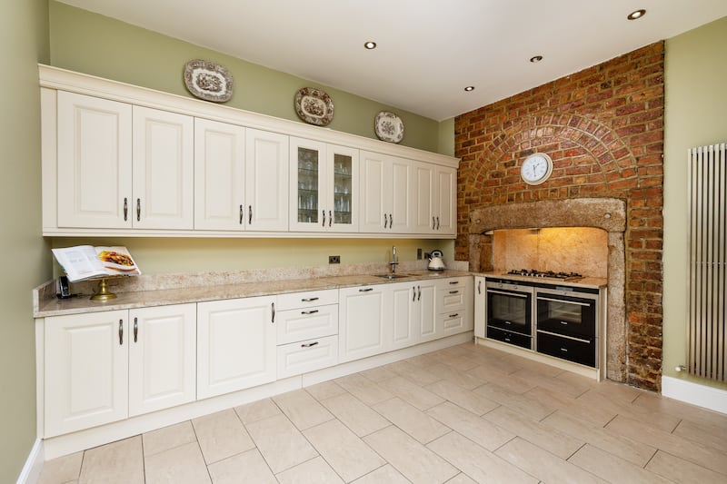Original hearth in kitchen