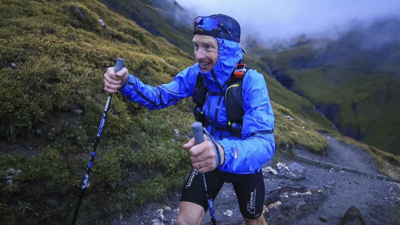 Athlete Sebastien Camus during the ULtra-Trail du Mont Blanc 171km race last year.