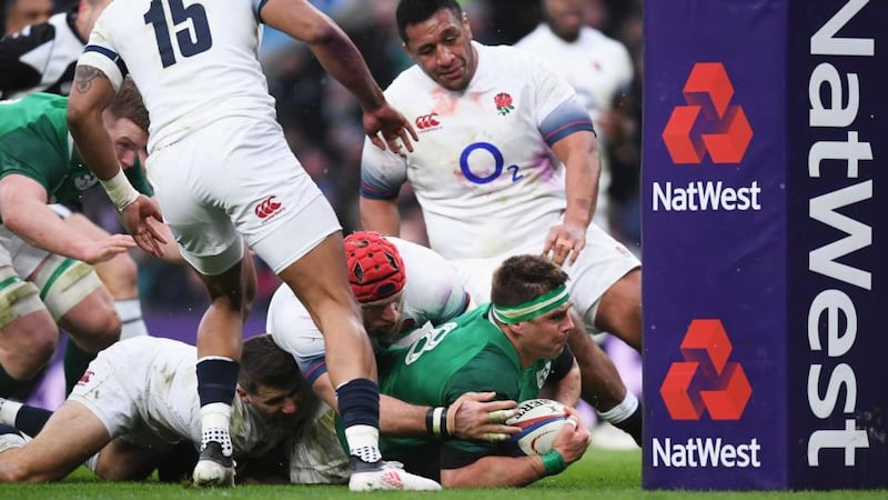 CJ Stander touches down for the second try. Photograph: Laurence Griffiths/Getty Images