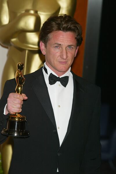 Sean Penn with his Oscar for Mystic River in 2003. Photograph: Jeffrey Mayer/WireImage