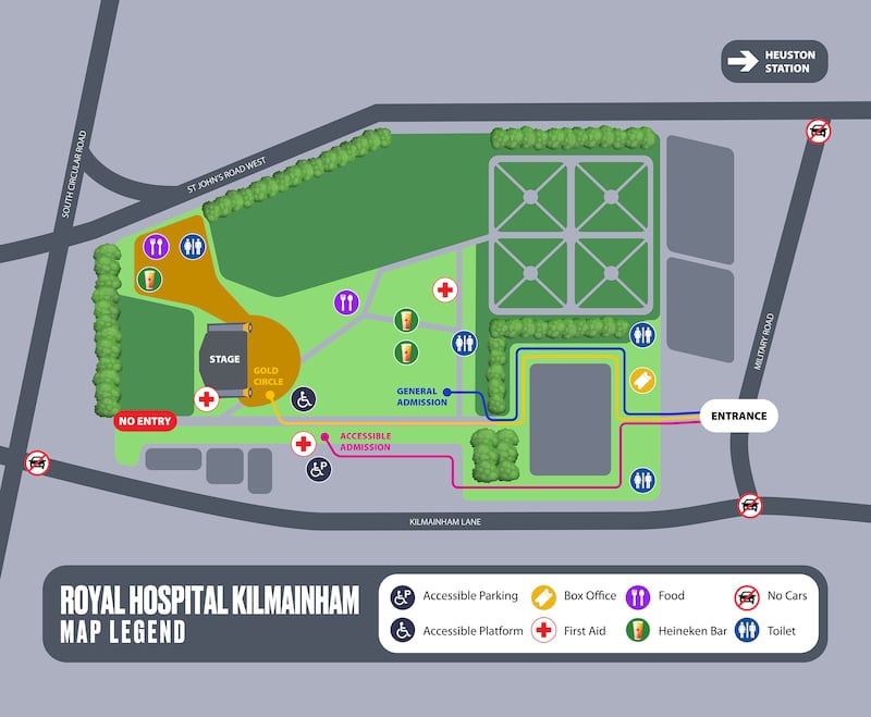 Royal Hospital Kilmainham concerts 2023 site map