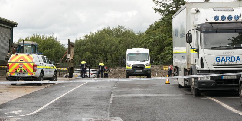 The burned boat was moved to a cordoned-off secure slipway as the evidence-gathering process continues. Photograph: Gerry Faughnan