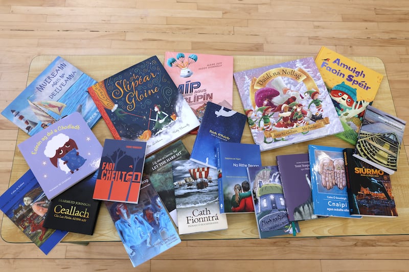 There is a wide selection of Irish language books on the market to suit all ages. Photograph: Dara Mac Dónaill/The Irish Times