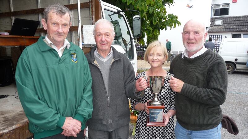 John Warren, second left, and Peter Roche, right, winning duo of Partry competition with Vincent Horan, club chairman and Rosaleen Ward of Lough Inn.