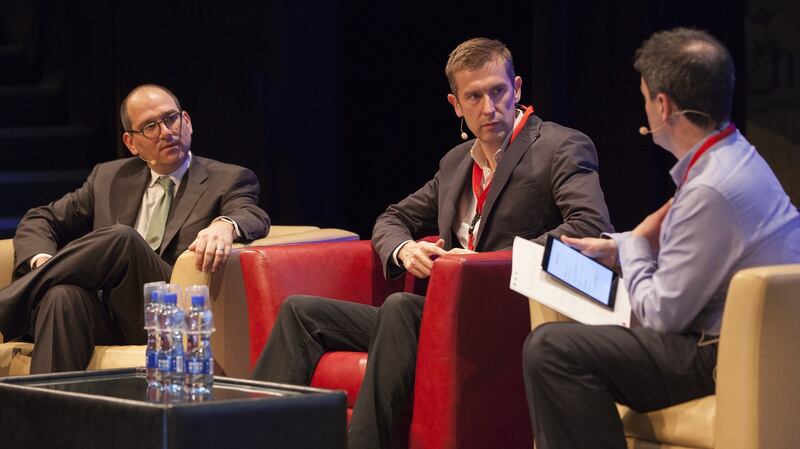 Dr Joel Topf, Prof John Greally and Dr  Ronan Kavanagh at the dotMed conference. Photograph: Richard Walshe