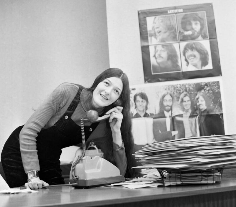 Freda Kelly in Liverpool, at the Beatles Official Fan Club office. Photograph: Mirrorpix via Getty