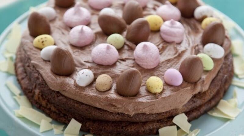 Have fun ramping up the Easter theme when decorating this gluten-free chocolate cake.