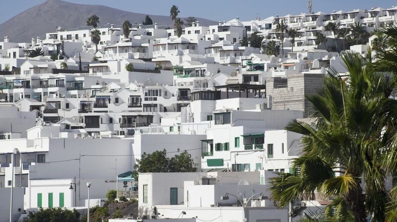 City scape of Puerto del Carmen, Lanzarote (Canary islands, Spain).