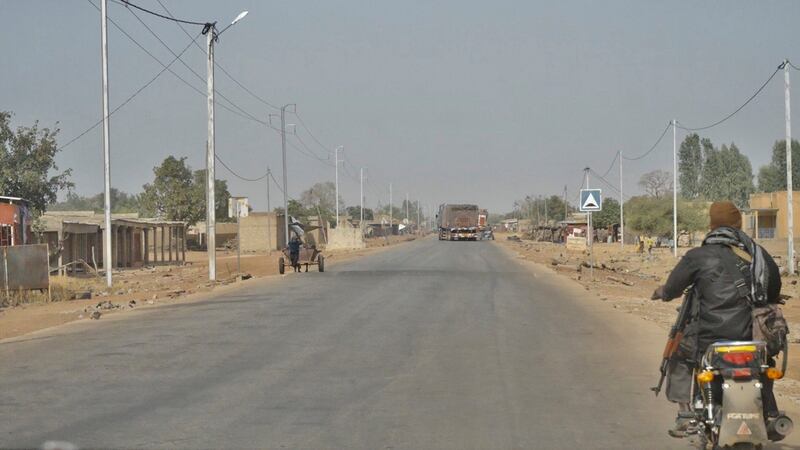 Timotheé Mano driving in Tanwalbougou, Burkina Faso. Photograph: Amanda Coakley