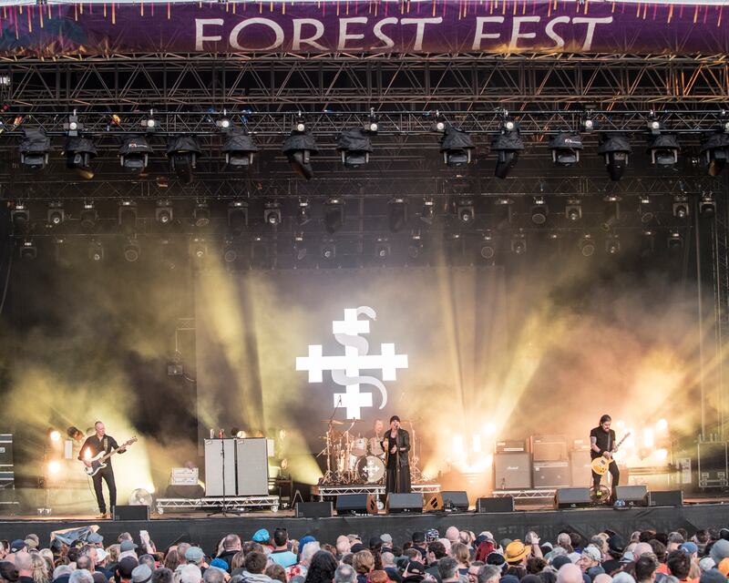 Forest Fest: The Cult on stage at the Co Laois music festival in 2024. Photograph: Brian Bastick