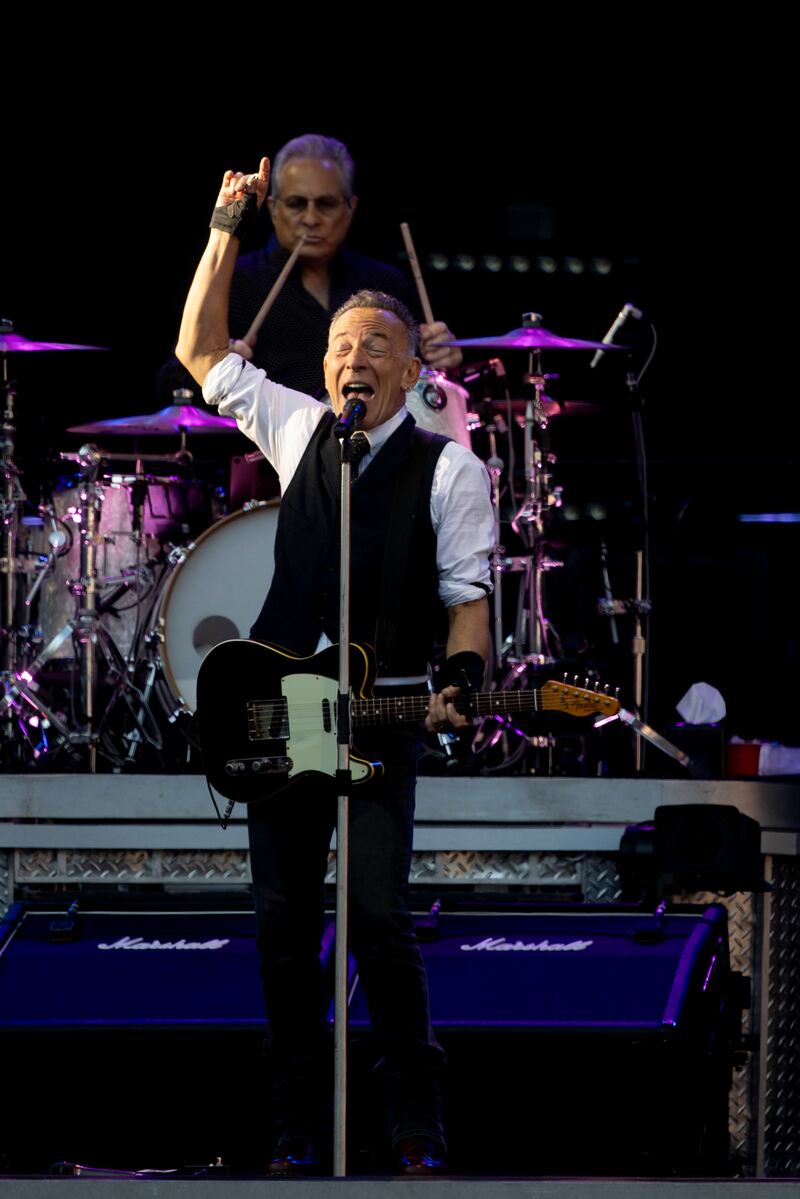 Bruce Springsteen keeps the fans singing at Croke Park. Photograph: Tom Honan