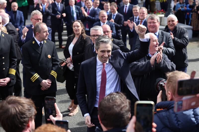 Taoiseach Simon Harris TD outside the Dáil. Photograph: Dara Mac Dónaill/The Irish Times