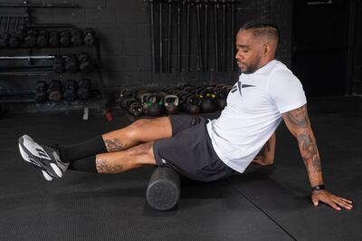 The hamstring roll. Photograph: Monica Dzik/The New York Times