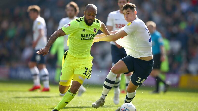Irish striker David McGoldrick scored the winner for Sheffield United against Preston North End. Photograph: PA
