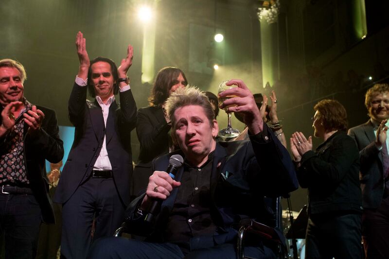 Shane MacGowan at his 60th birthday celebration at the National Concert Hall, Dublin, in January 2018. Photograph: Tom Honan