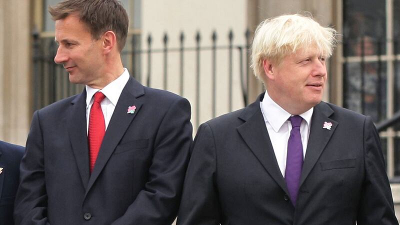 Jeremy Hunt (left) and the Boris Johnson in 2012; the two will now go head to head in the British Conservative Party leadership race. Photogrph: Yui Mok/PA Wire