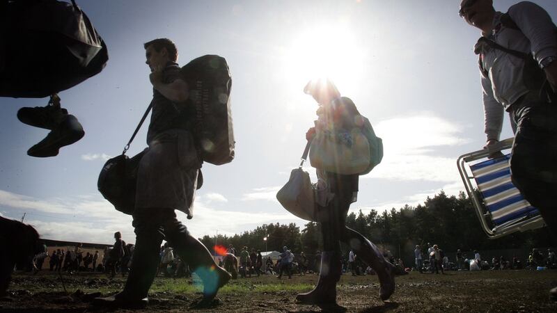 Campers arriving at Electric Picnic in Stradbally, Co Laois on September 4th 2009. Photograph: Alan Betson