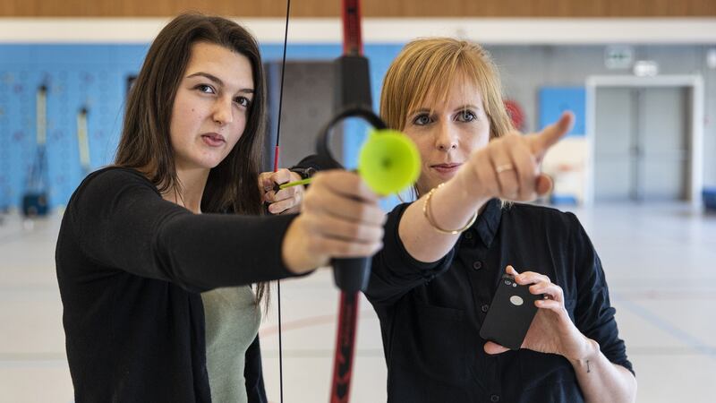 Hannah Holeman (L) and Eefje Battel in Bruges, Belgium. Photograph: Ilvy Njiokiktjien/The New York Times