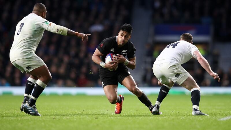 Rieko Ioane has 22 tries in 22 All Blacks appearances. Photograph: Phil Walter/Getty
