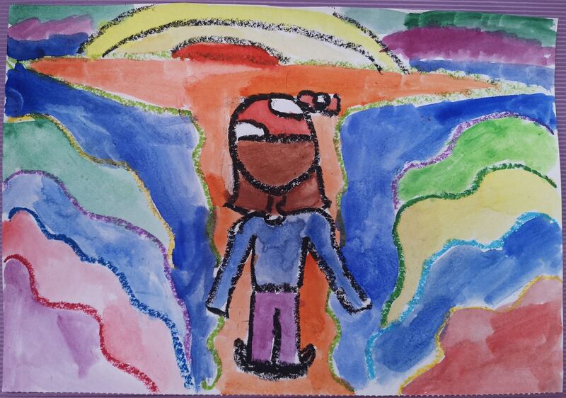 Lucy Suttle.
'One day we went for a walk on the beach it used to be filled with people walking or having a fun day out but this time nobody was there.  I looked at the sea and wondered if my friends were thinking about me.'