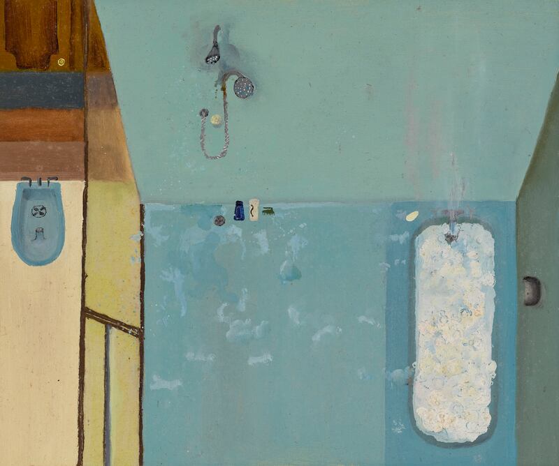 In the Big Big Flood by Mollie Douthit. Oil on canvas panel