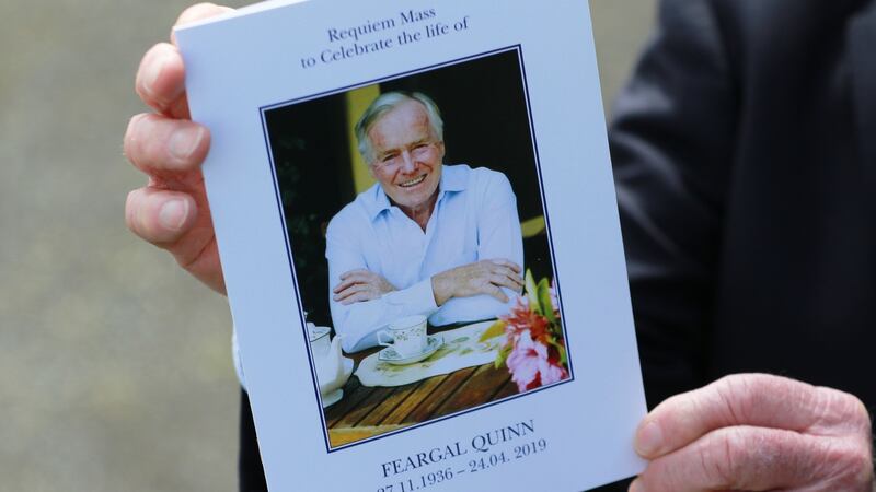 Image from Feargal Quinn’s funeral at St Fintan’s Church, Sutton. Photograph: Nick Bradshaw