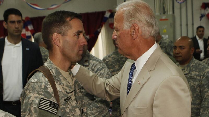 Joe Biden with his son, Beau, in 2009. Photograph: Khalid Mohammed/AFP via Getty Images