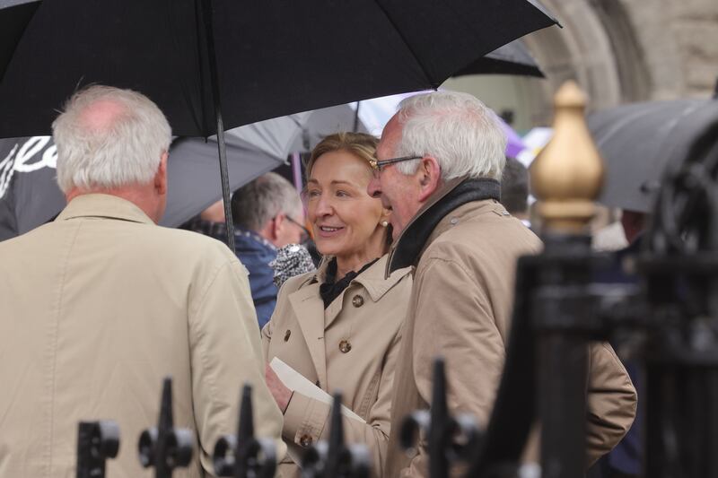High Court Judge Leonie Reynolds at the funeral. Photographs: Alan Betson 

