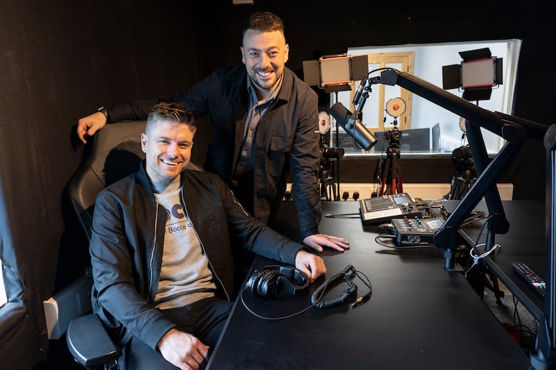 The 2 Johnnies in their podcast studio in Cahir, Co Tipperary: "We would never take the listener’s attention for granted." Photograph: John D Kelly