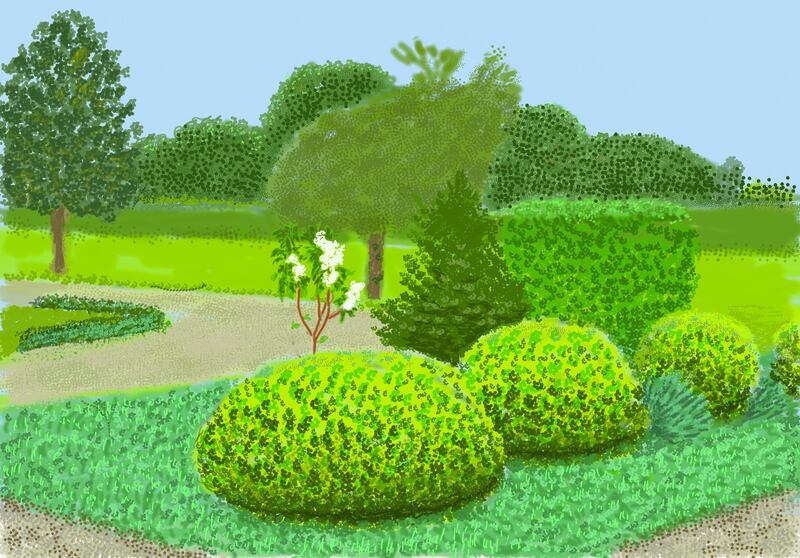 No. 259,  March 3rd, 2020, iPad painting by David Hockney, from David Hockney: The Arrival of Spring, Normandy, 2020, Royal Academy of Arts, London