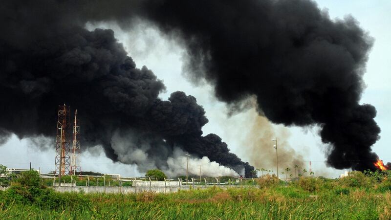 Smoke billows from the Pajaritos’s Pemex petrochemical plant in Coatzacoalcos, Veracruz state, Mexico. Photograph: Serrio Balandrano/Getty Images