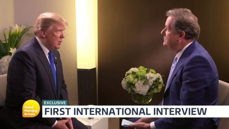 US president Donald Trump during his appearance with Piers Morgan. Photograph: ITV