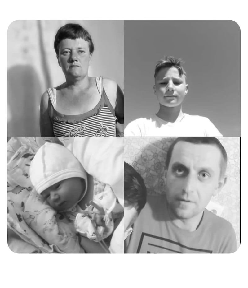 Kateryna Konyshcheva’s mother Olesya Konishcheva, brother Artem, sister Sophia and step father Dmitro Planida - killed by Russian shelling in the Kherson region