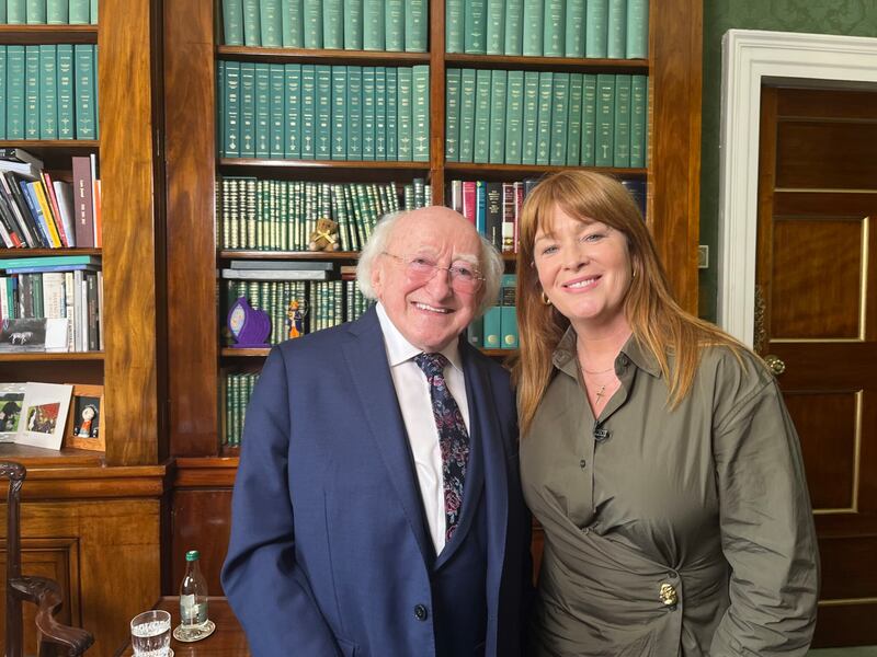 Nationwide at the Áras: Michael D Higgins and Bláthnaid Ní Chofaigh. Photograph: RTÉ