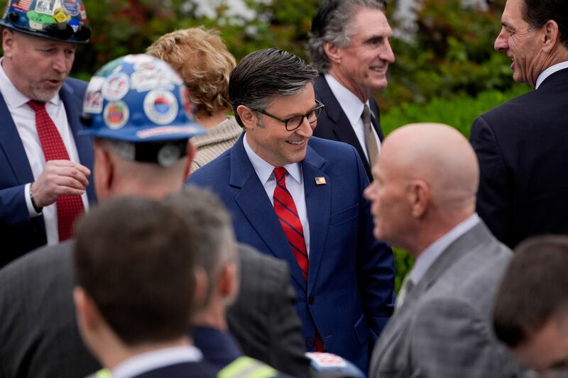US House Speaker Mike Johnson, a Republican from Louisiana, in the Rose Garden of the White House Photograph: Bloomberg