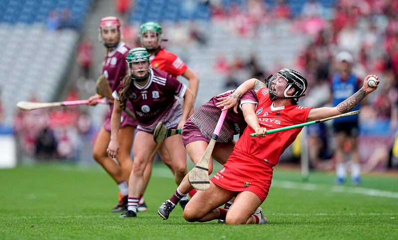 Ashling Thompson of Cork in action during the All-Ireland final at Croke Park. Photograph: James Lawlor/Inpho