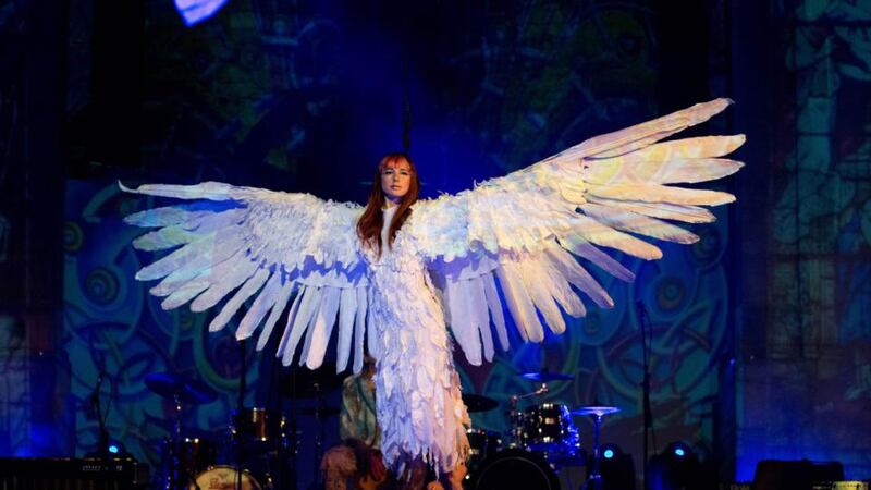Fidget Feet Aerial Dance at the New Year’s Eve opening of Limerick City of Culture. Photograph: Sean Curtin
