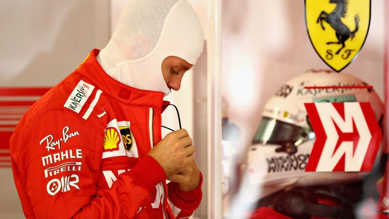Ferrari’s Sebastian Vettel could only manage ninth on the grid at Suzuka. Photograph: Mark Thompson/Getty