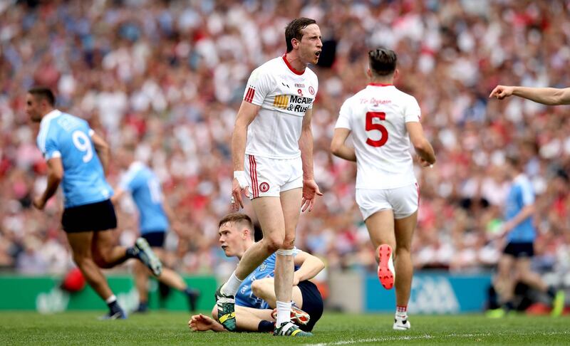 Apart from Colm Cavanagh, there was no apparent desire or will to win and no fire from Tyrone. Why? Perhaps the younger lads wilted on what was a big occasion. Photograph: Ryan Byrne/Inpho