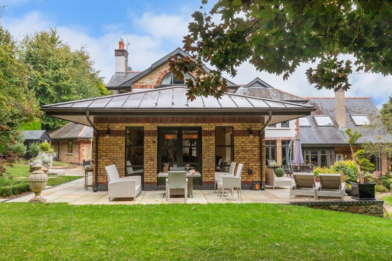 Patios are located all around the south and western faces